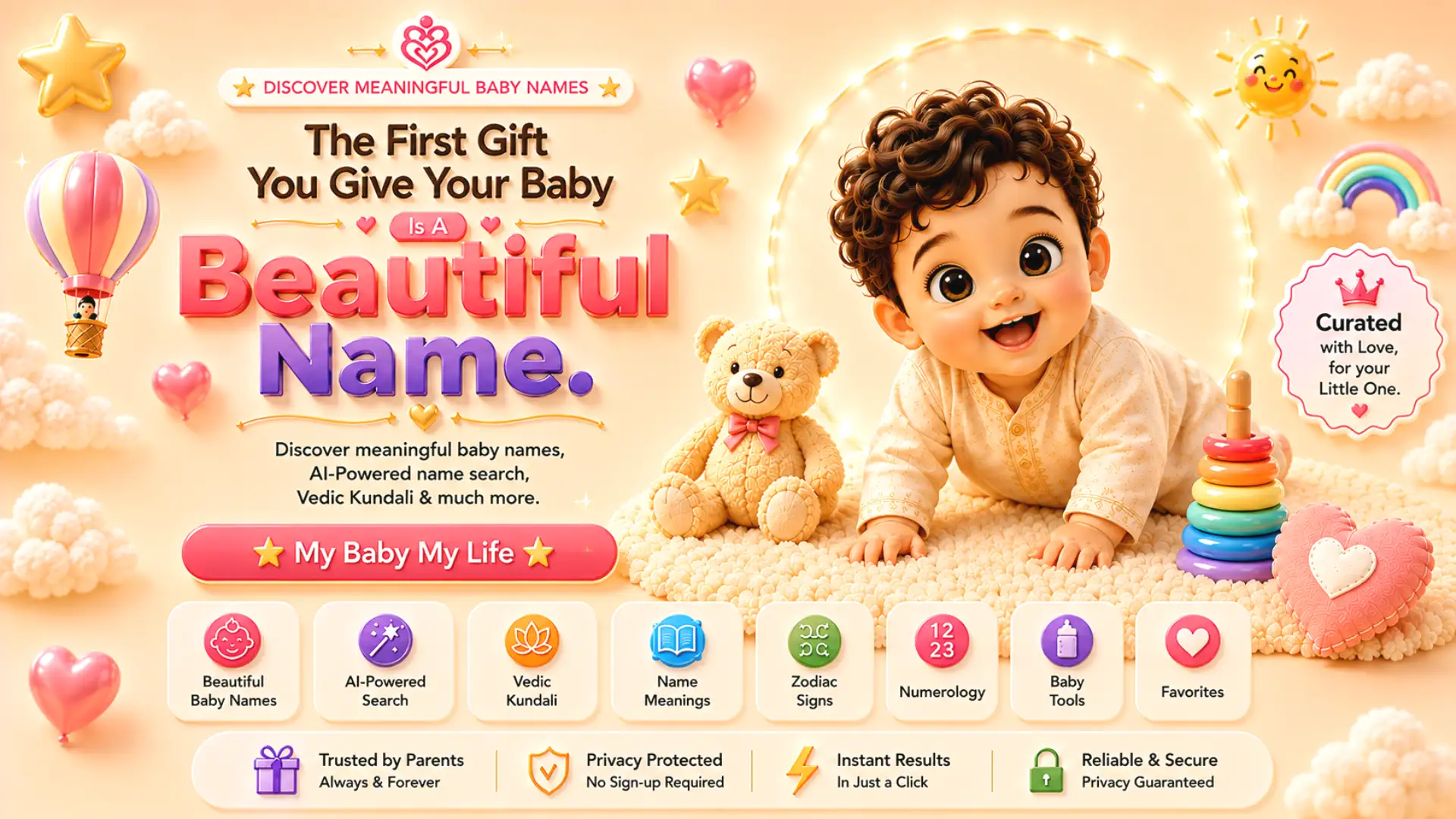 Discover meaningful baby names, AI-powered name search and Vedic Kundali with TotsName