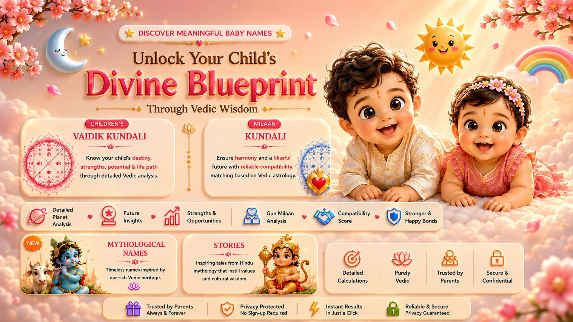 Unlock your child's divine blueprint through Vedic wisdom — Vaidik Kundali and Milaan Kundali