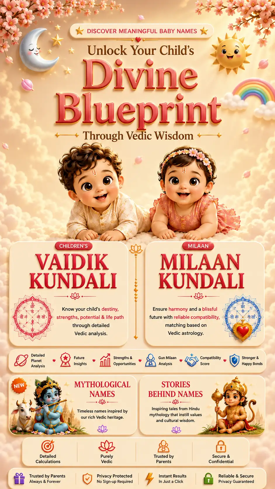 Unlock your child's divine blueprint through Vedic wisdom — Vaidik Kundali and Milaan Kundali