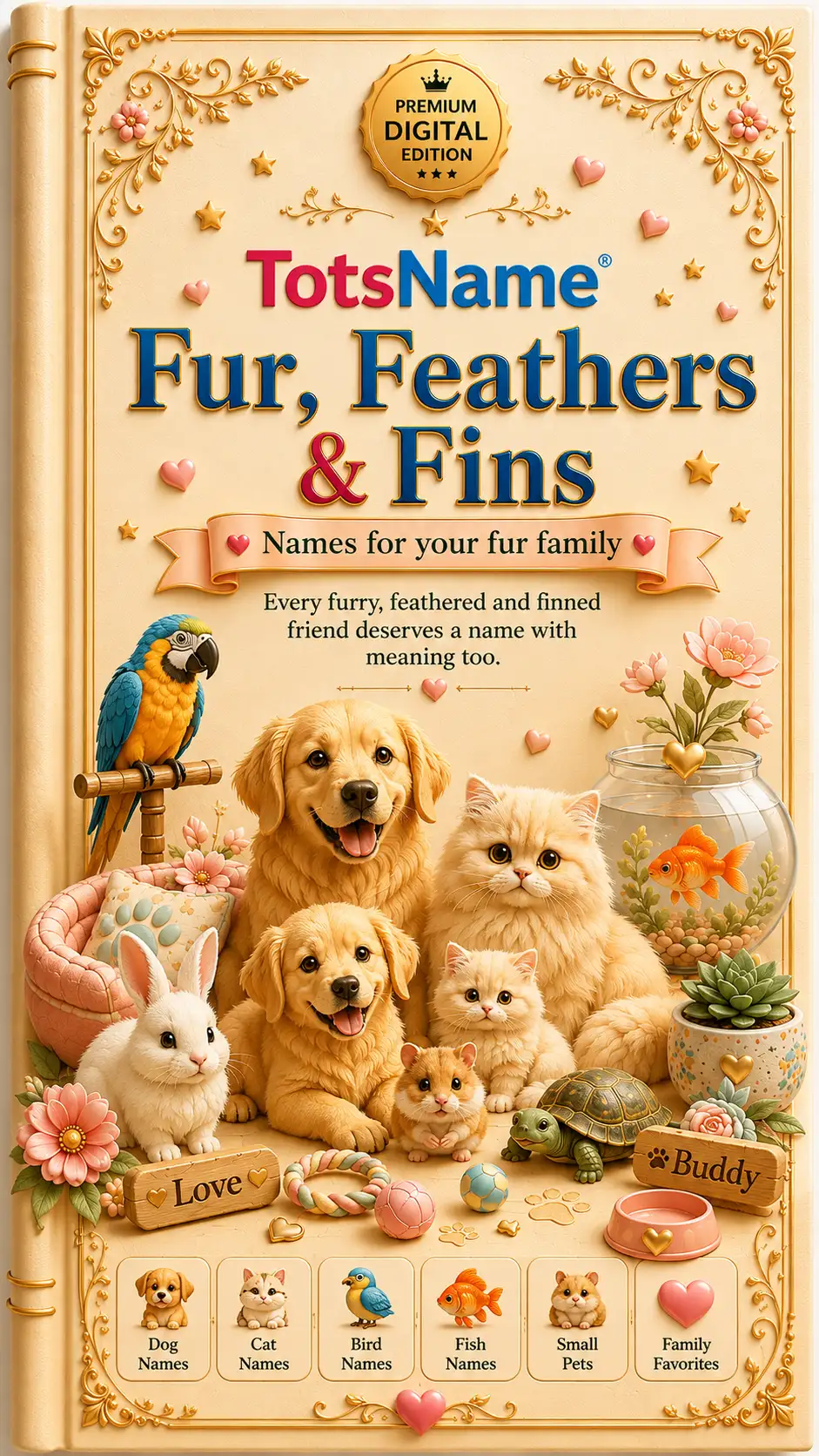 Fur, Feathers and Fins — names for your fur family, for every furry, feathered and finned friend